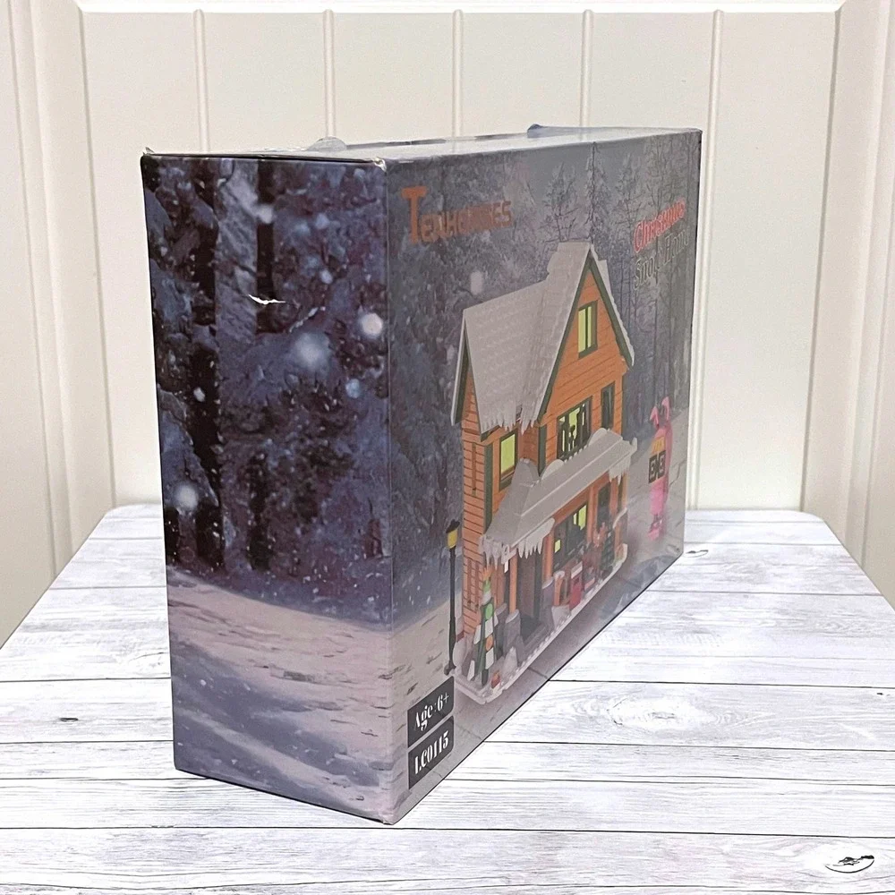 Christmas Story Snow Home Building Block Set Holiday Cabin New in Sealed Box